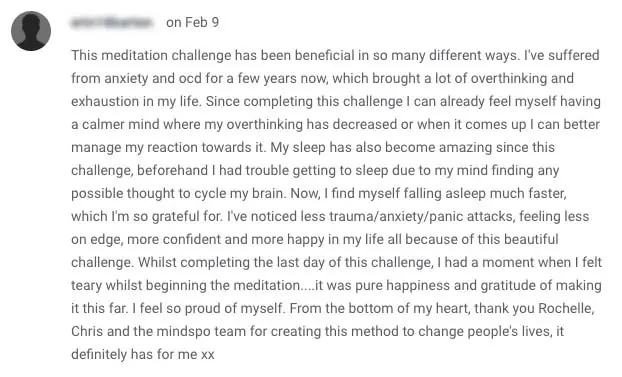 Testimonial from a Mindspo participant