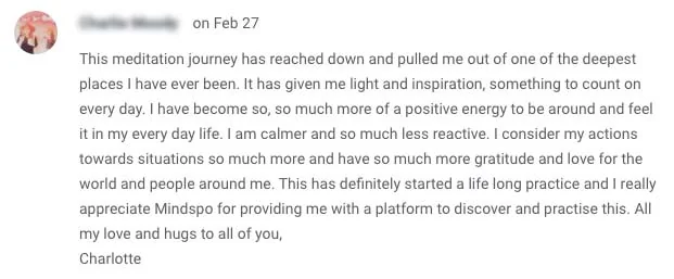 Testimonial from a Mindspo participant